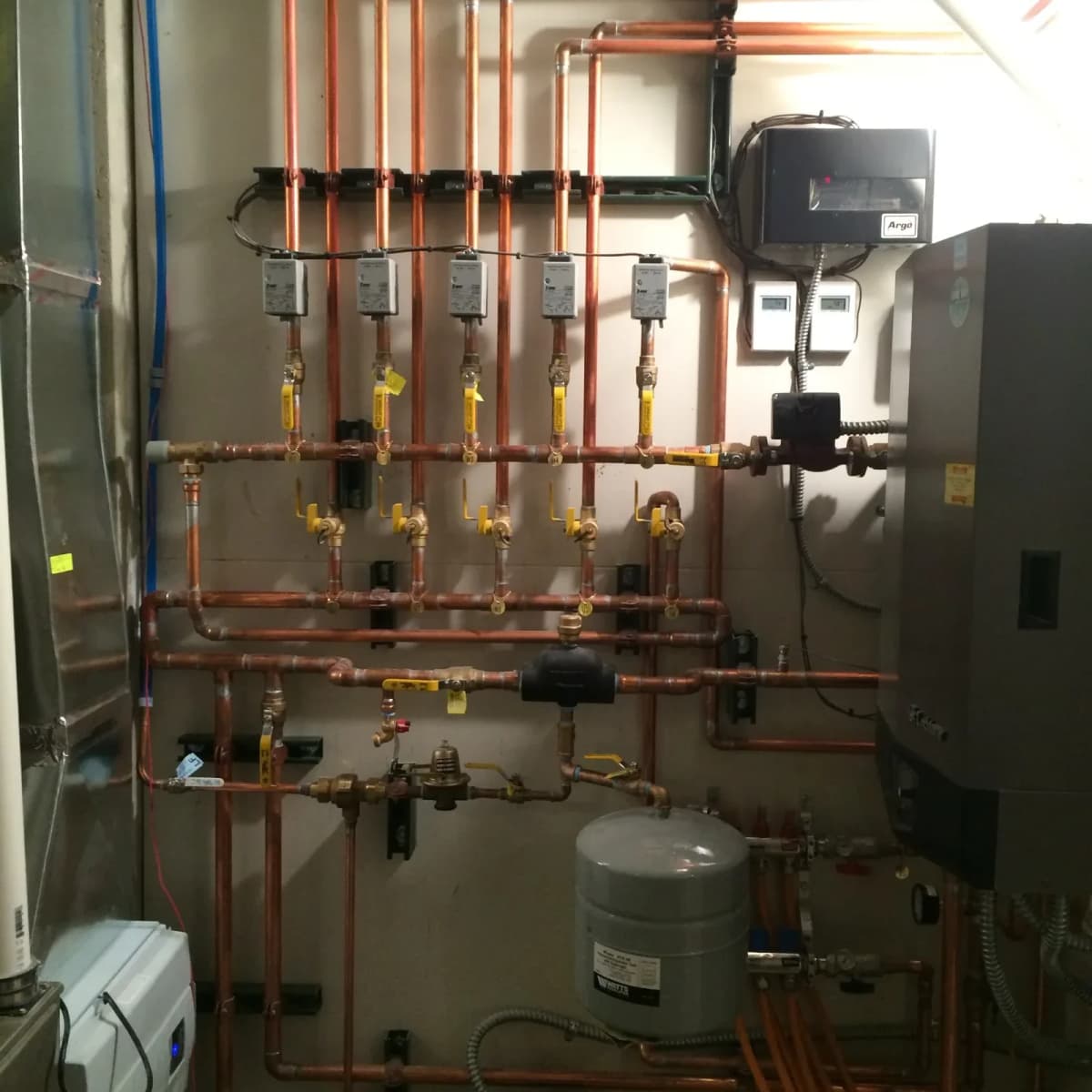 Expert copper piping work by Mazure's HVAC technicians