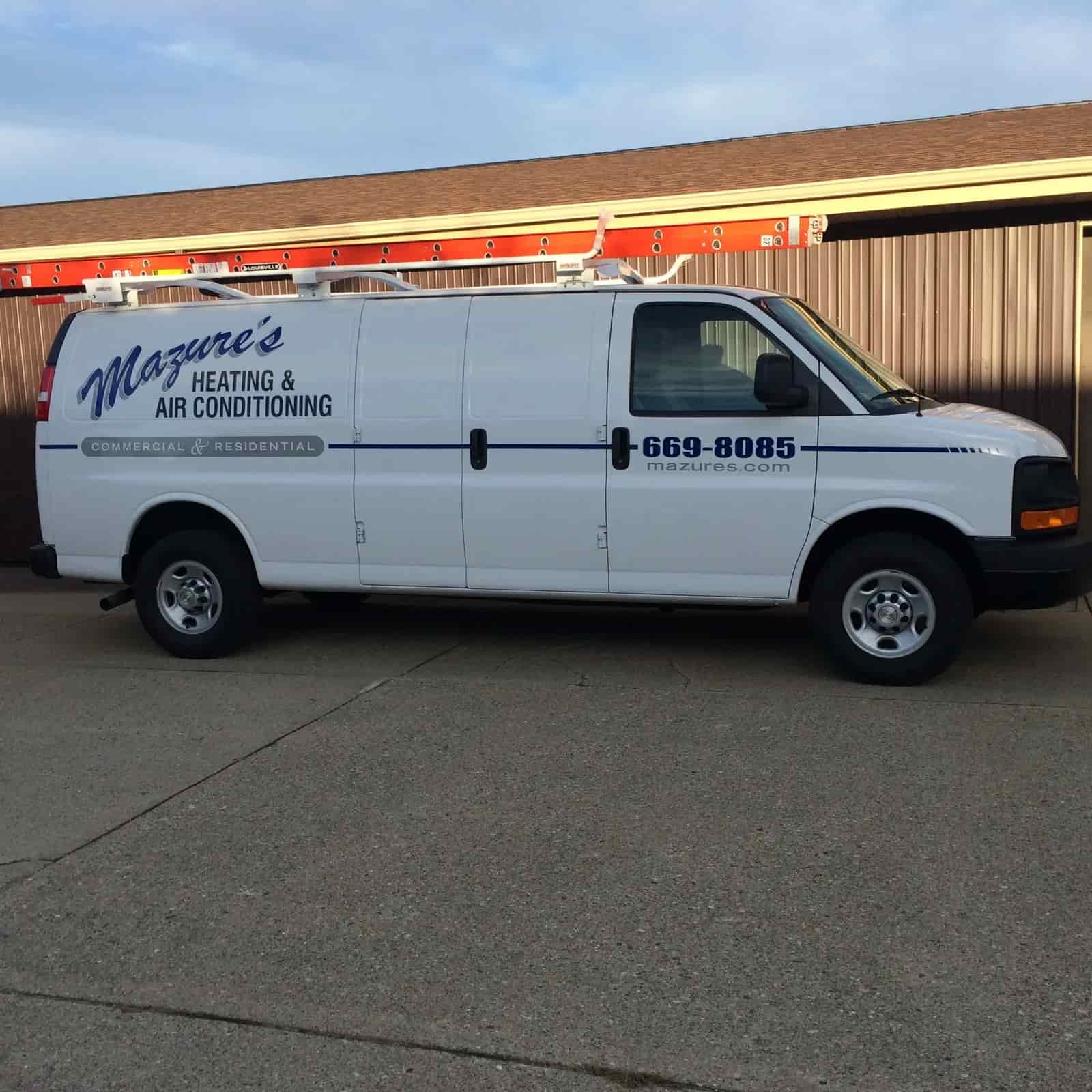 Mazure's HVAC service van serving Walker, Michigan